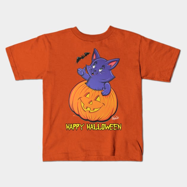 Happy Halloween Kids T-Shirt by SCOT CAMPBELL DESIGNS